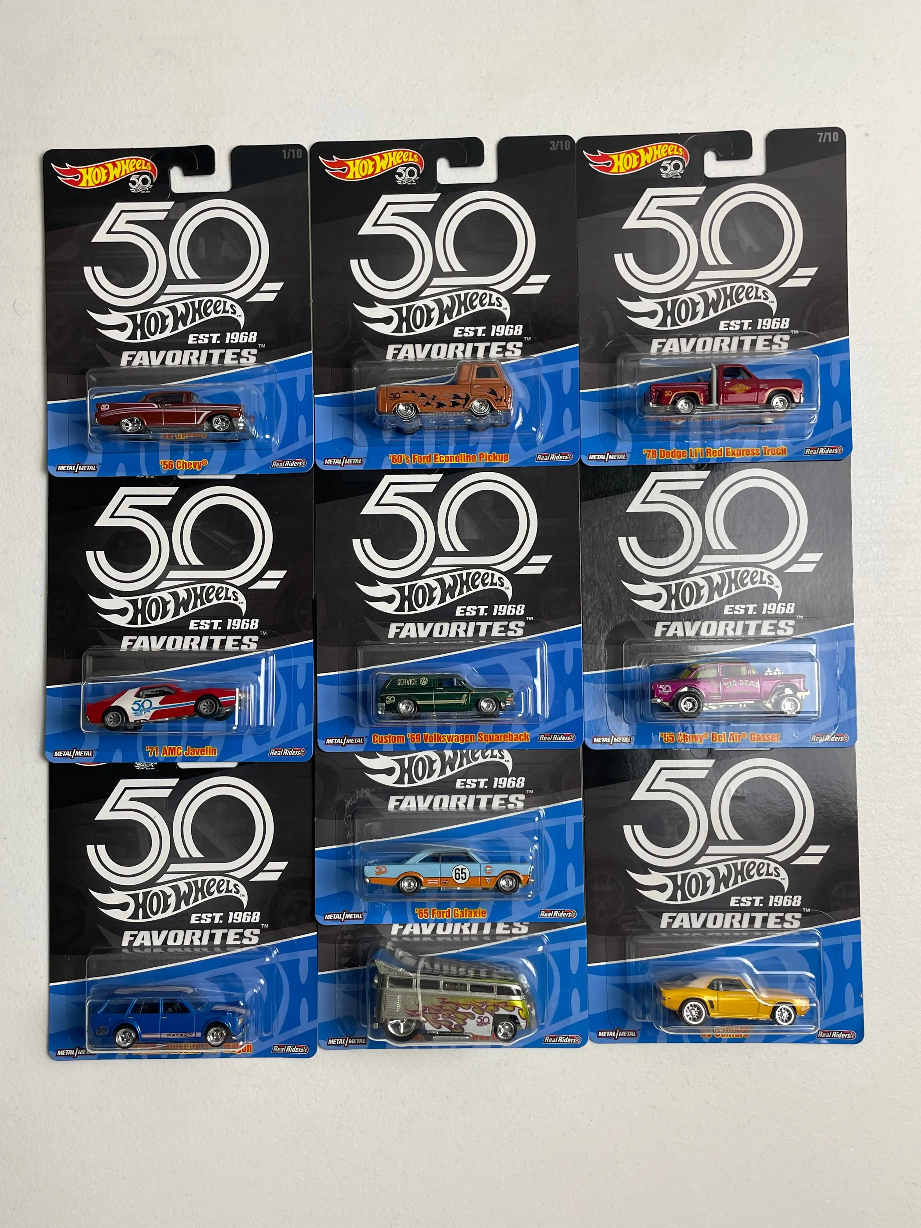 Hot Wheels 1:64 Car Culture HW 50th Favorites Set of 10