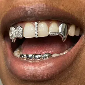 Hip Hop Full Rhinestone Grillz, European and American Street Fashion, Teeth Decoration, Rap Performance Personal Accessory