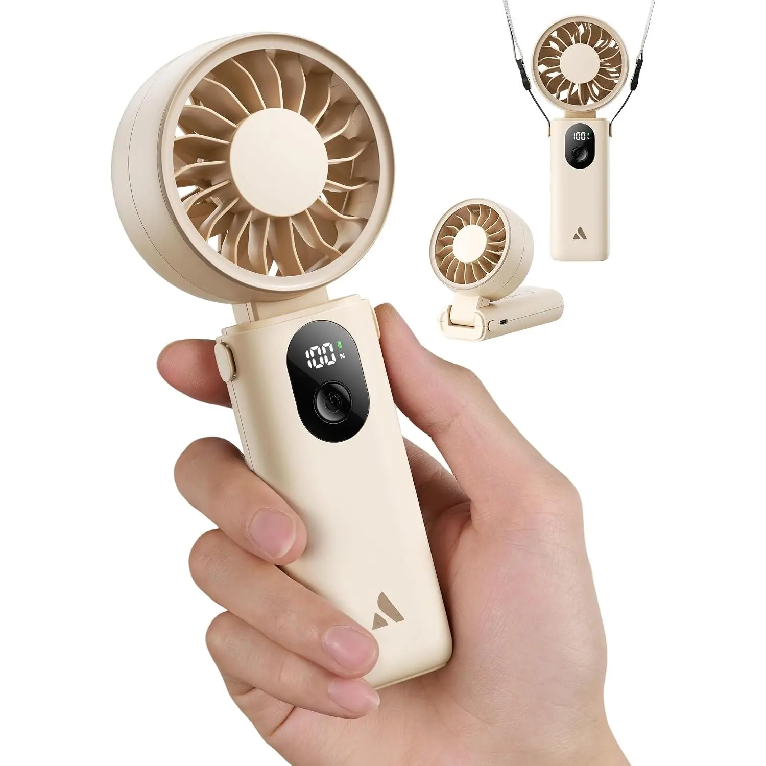 Aecooly 3-Speed Portable Handheld Fan – USB Rechargeable Travel & Desk Fan