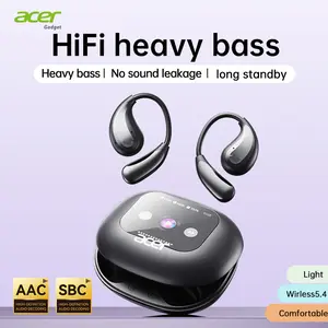 Acer OHR549 Smart Touch Screen Headphones, Open-Ear Noise-Canceling Audio Earbuds, Wireless Gaming Earphones, HIFI Sound Quality Music Headset for Gaming Travel Sports Built-in Mic, Electronic Product Black