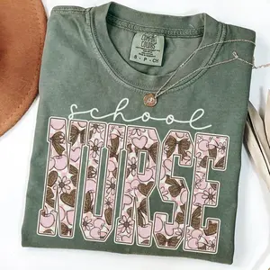 School Nurse T-Shirt - Cherry Leopard Comfort Colors Back To School Nurse Week Gift For PEDS Nursing Student