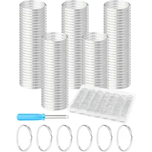 150PCS Split Key Rings,0.98" Heavy Duty Metal Keyrings,Bulk Keychain Rings,Silver Key Ring Accessories for Keychains,Crafts,Car Keys,Pet Collars and DIY Projects