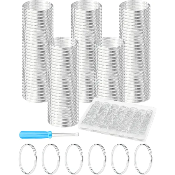 150PCS Split Key Rings,0.98" Heavy Duty Metal Keyrings,Bulk Keychain Rings,Silver Key Ring Accessories for Keychains,Crafts,Car Keys,Pet Collars and DIY Projects