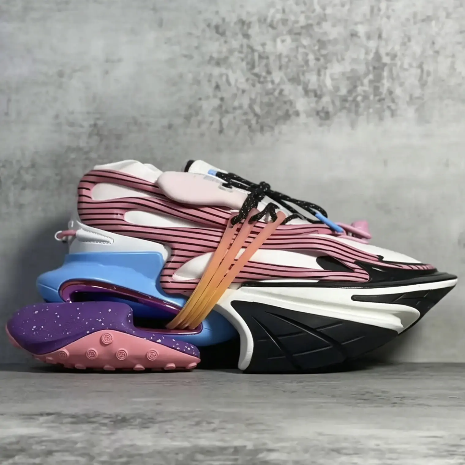 unisex designer unicorn chunky shoes men's and women's multiple colors neoprene dad shoes size 35-46 luxury color blocked height increasing strap trainers
