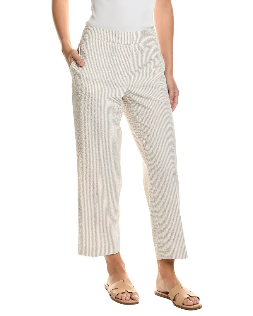 Jones New York Straight Crop Seersucker Pant