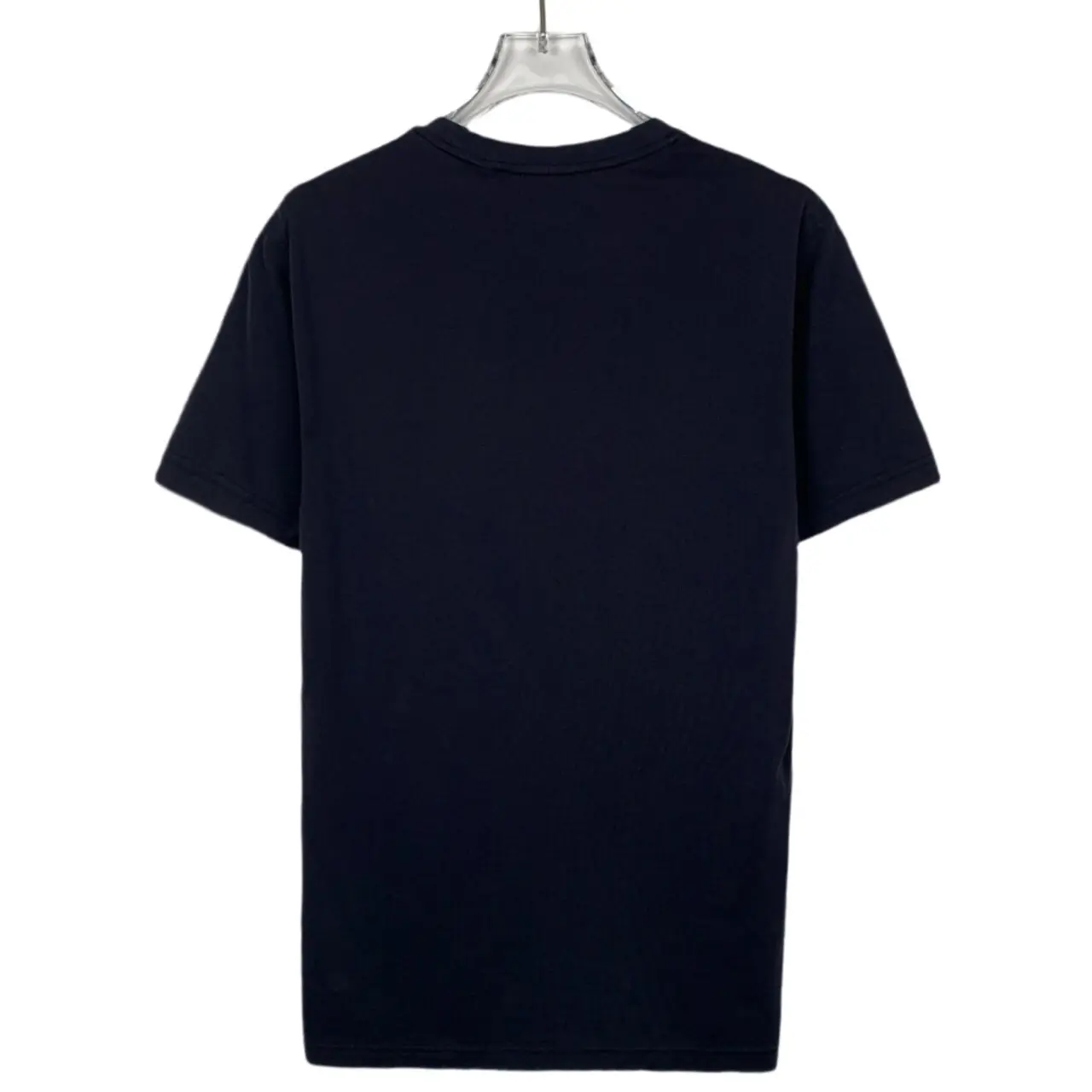 CALUXA-Burberry Navy TB Logo Embroidered Cotton Crewneck Short 