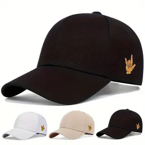 Unisex Side Finger Embroidered Baseball Cap Outdoor Adjustable Sunscreen Leisure Hat Travel Tourism Beach Vacation