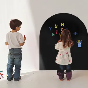 Magnetic Wall Decal for Kids, 40 x 32 Upgraded Self-Adhesive Magnetic Chalkboard for Wall, Magnet Wall Drawing Learning for Playroom, School, Home(Black)