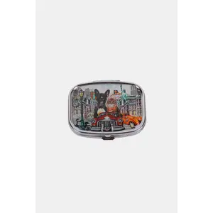 Nicole Lee USA Print Metallic Rectangular Pill Case