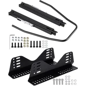 Universal Racing Seat Bracket with Seat Rail Side Mount Bracket Track Assembly Set Compatible with More Aftermarket Seats