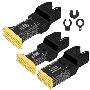 Multipurpose Oscillating Saw Blade Set, 16pcs/set Replaceable Blades Universal Titanium Multitool Blades for Wood Plastics, Quick Release Multi Tool Kit for Dewalt Ryobi Milwaukee Rockwell Fein Makita