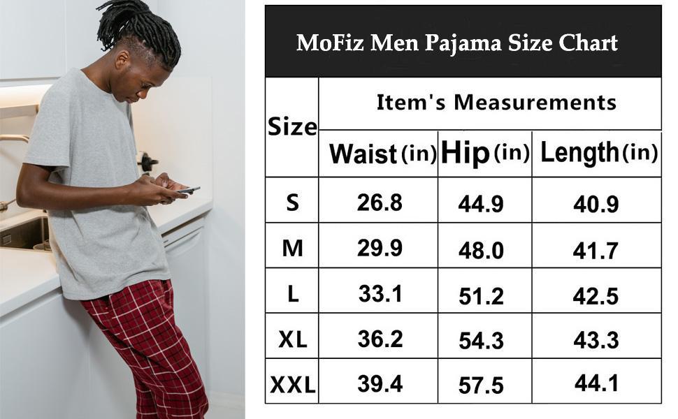 MoFiz Men's Pajama Pants Ultra Lightweight Pjs Bottoms Sleepwear Bottom Pants With Pocket Drawstring 3-Pack
