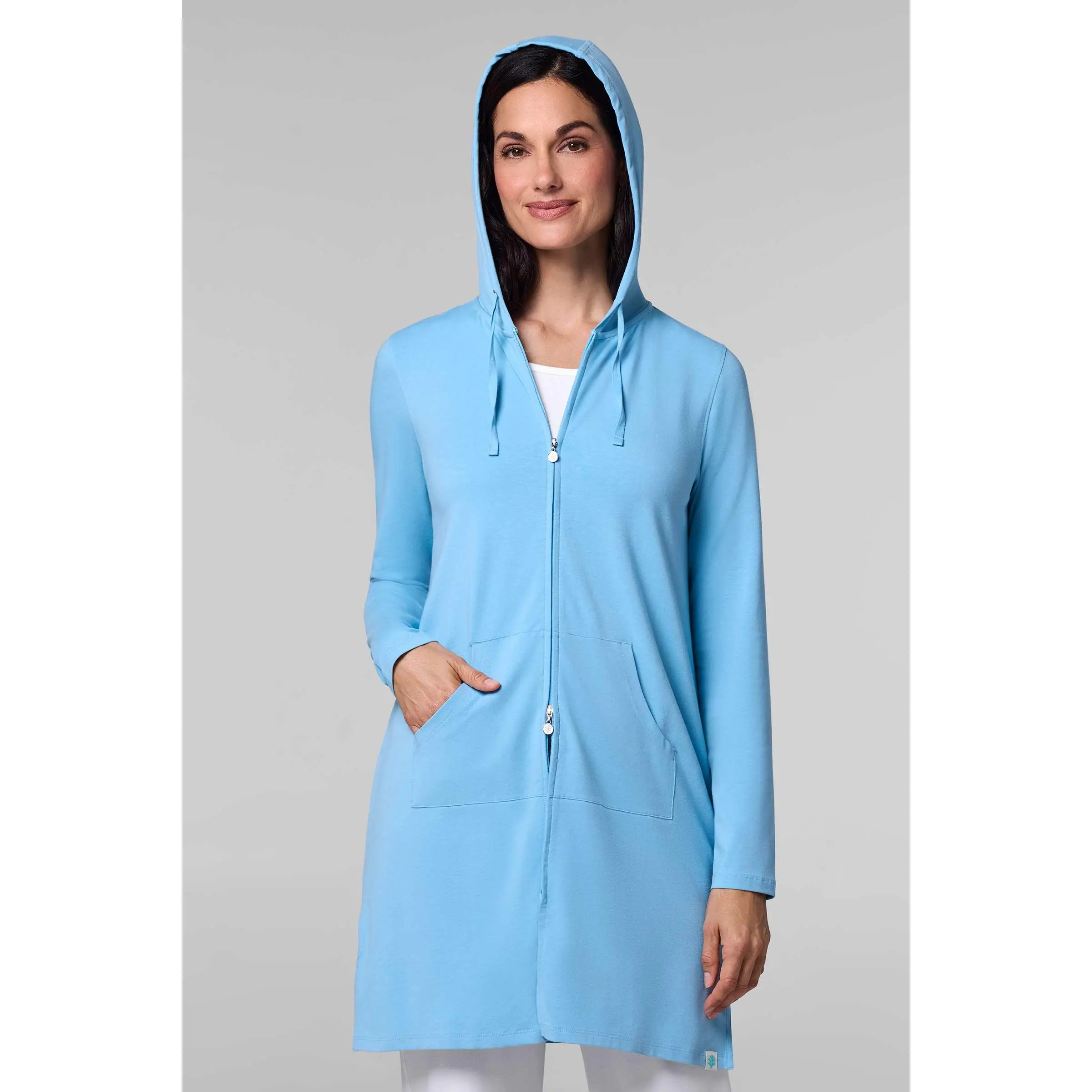 Cabana | Women's Long Zip-Up Hoodie | Arctic Blue