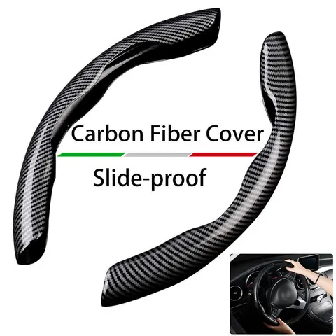 Arespark Carbon Fiber Anti-Skid Segmented Design Steering Wheel Cover, Universal Fit For 15Inch Car Wheel Cover Protector Car Accessories, Men Gifts, Car Essentials, Vehicle