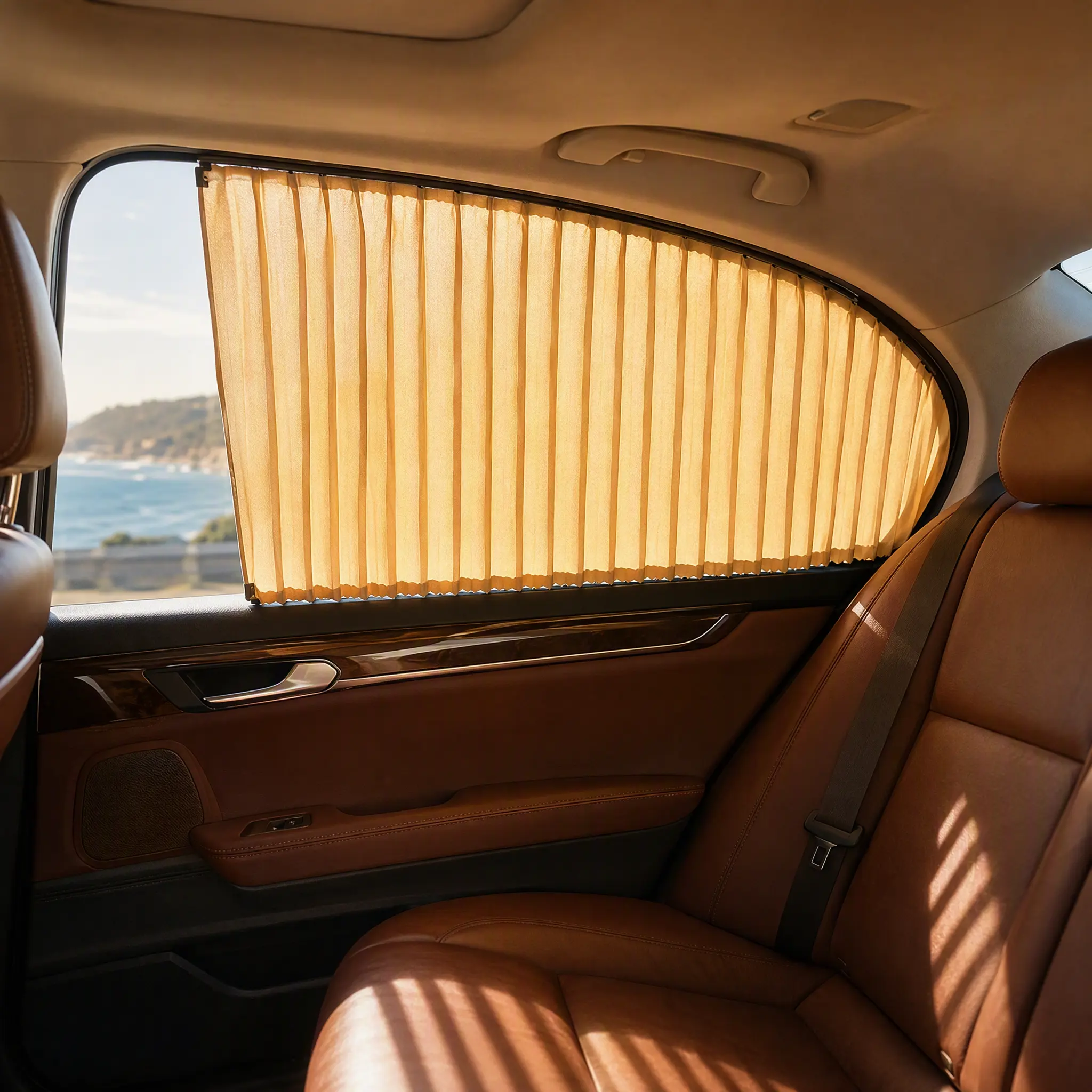 Retractable Magnetic Car Side Window Sun Shade, Adjustable Curtain with Smooth Slide Rail, UV-Ray & Glare Blocking Privacy Protector, Heat Insulation Easy-Install Summer Accessory for Most Vehicles' Front & Rear Windows