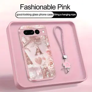 Lace Pearl Optical Illusion Art 2D Phone Case,Suitable for [Google Pixel 7 Pro] high-end women's, Lanyard a beautiful four-leaf clover lanyard is included🍀 952