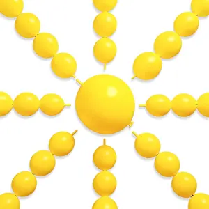 PartyWoo Yellow Linking Balloons 100pcs 6 Inch Yellow Link Balloons for Easter Bee Baby Shower Gender Reveal Engagement Sunflower Graduation Birthday Summer Party Decorations Yellow-y55