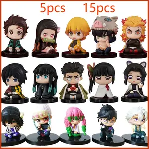 Q Posket Demon Slayer Figure Set Kimetsu No Yaiba Mini Figurine 5 10 15 Pcs Wholesale Kawaii Anime PVC Doll Tanjiro Nezuko Desktop Decoration Aesthetic Room Decor Birthday Gift for Fans Mystery Box Surprise Toy Trendy TikTok Viral Accessory