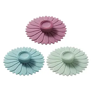 Flower Silicone Cup Sleeve (3pcs Set), Reusable Silicone Cup Lid, Suitable for Mugs, Coffee Cups, and Other Types of Cups. Insect-proof and Fruit Fly-resistant, Heat-retaining Cup Cover. A Healthy Dining Tool, Perfect as a Halloween or Christmas