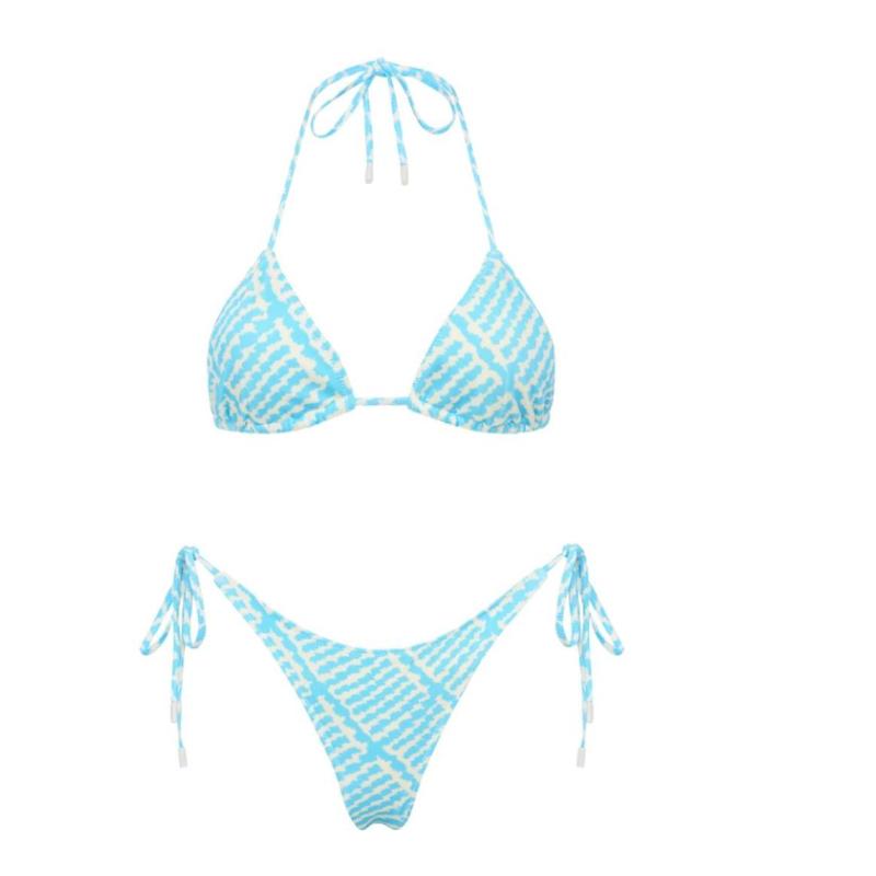 [Made-to-Order] VINCA - EYLA BLUE TRIANGLE BIKINI SET, Gift For Him, Gift For Her, Classic Styles, Never Go Out of Fashion