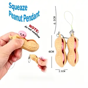 Edamame Squeeze Fidget Keychain - Creative Fidgets Toy for Stress Relief, Daily Entertainment (Fashion Accessory)