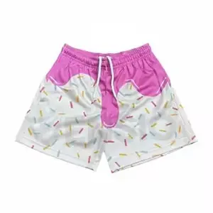 Men's 100% Baseball Shorts Custom Logo Mid Waist Gym Workout Casual Eco-Friendly Quick Dry Breathable Ice Drip