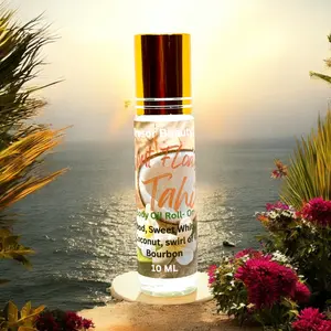 Coconut flowers in Tahiti Body oil roll-on, moisturizing, blend, 10 ML, Body Care, Scent naturally derived bodyoil natural scented Floral Daily skin luxury