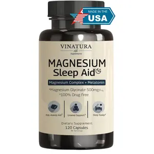 Magnesium Sleep Aid - Magnesium Glycinate 500mg with Melatonin & Magnesium L-Theanine - 120 Capsules for Natural Healthcare