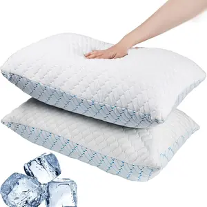 Memory  Pillows  Size Set of 2,Adjustable Cooling Firm Pillow for Side   Sleepers with Washable Removable Cover