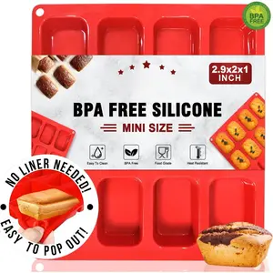 Mini Loaf pan, 12 Cavities Mini Bread Pan Brownie Pan,  Grade & Non-stick, Ideal For Mini Bread, Brownie, Cornbread, Cheesecake &