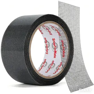 2″ X 16.4 FT Black Window Screen Repair Tape, Strong Adhesive Fiberglass Mesh Patch for Window & Door Screen Tears