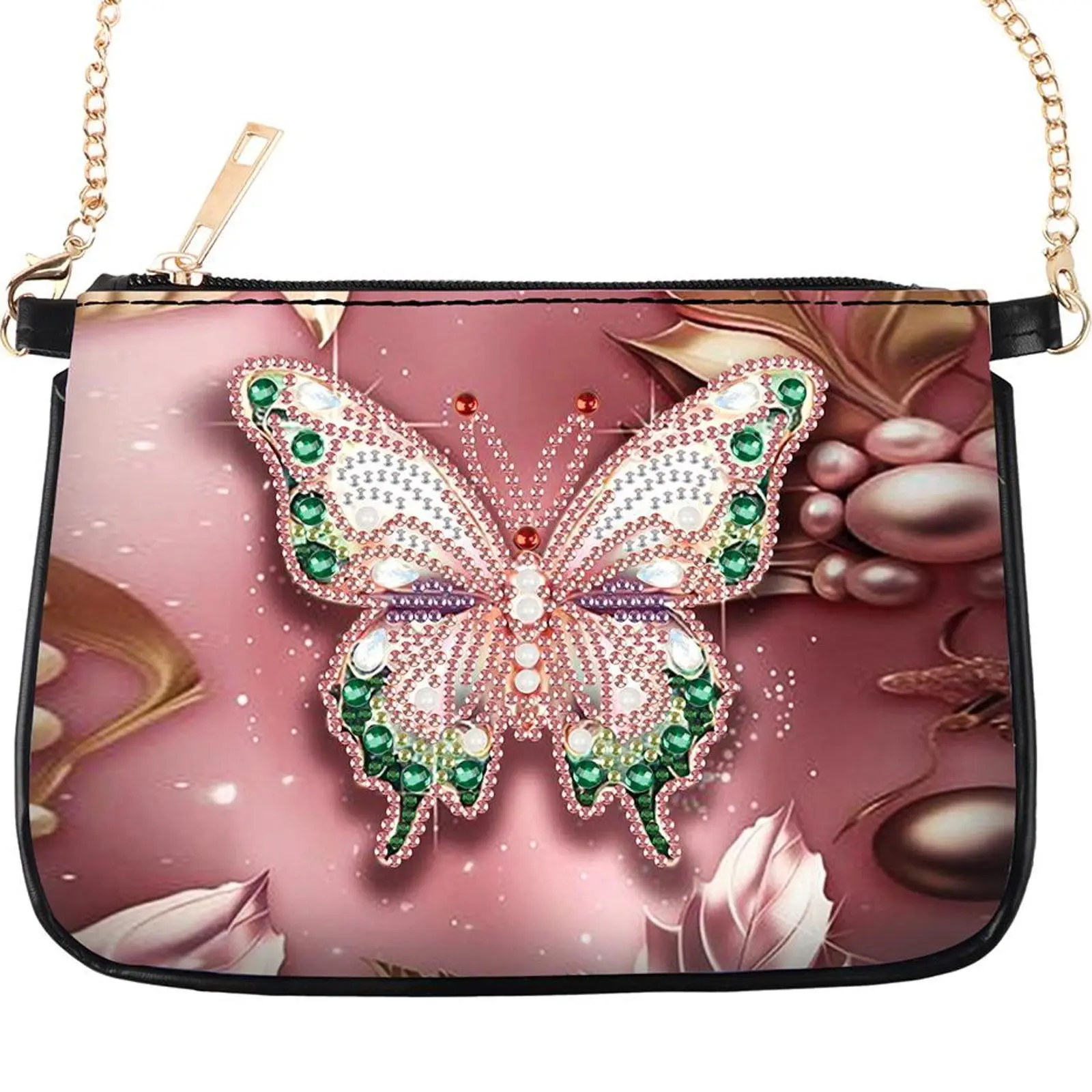 Special Shape Sunflower Butterfly Diamond Painting Clutch Bag Rhinestone Stitch Shoulder Bag Handmade Arts Craft Makeup Bag for Christmas Gift