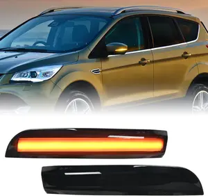 Nilight LED Car Side Mirror Marker Lights, Sequential Amber Left-Right Turn Signal Lights with Smoked Lens, Plug-and-Play Compatible with 2012-2018 Ford Focus ST RS, 2013-2018 Kuga Ecosport, Led Car Lights