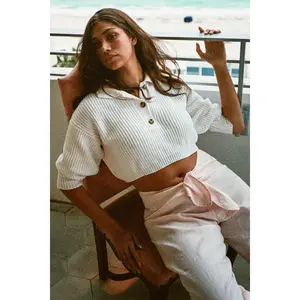 FM30GD - Fisherman Cropped Polo Pullover