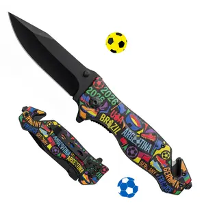 2026 Soccer Style Folding Knife, New Style Outdoor Camping Fruit Knife, Multi functional Home Hardware Tool, Gift Giving High Hardness Cutting Blade,Suitable for Home, Convenience, and Gift Giving