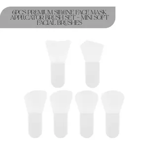 6PCS Premium Silicone Face Mask Applicator Brush Set – Mini Soft Facial Brushes for Clay, Gel, Cream Masks, Gentle Skincare Tools for Spa Facials, Makeup Application & DIY Beauty Treatments