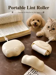 Mini Portable Lint Roller [4 Refills] for Pet Hair,  Refillable Compact Mini Sticky Roller, Travel-Friendly Hair Remover for Clothes, Sofa, Car & Bedding, for Cats & Dogs
