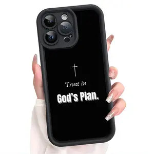 God Has A Plan Christian Cross Phone Case for iPhone 16 17 15 14 Pro Max 13 12 11 Air Plus Samsung S2654321 Shockproof Drop Protection Rugged Durable Silicone Cover HH7033