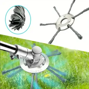 6 Inch Steel Wire Grass Trimmer Head, Electric Battery Powered Wireless Weed Eater Replacement Head, Garden Lawn Mower Attachment