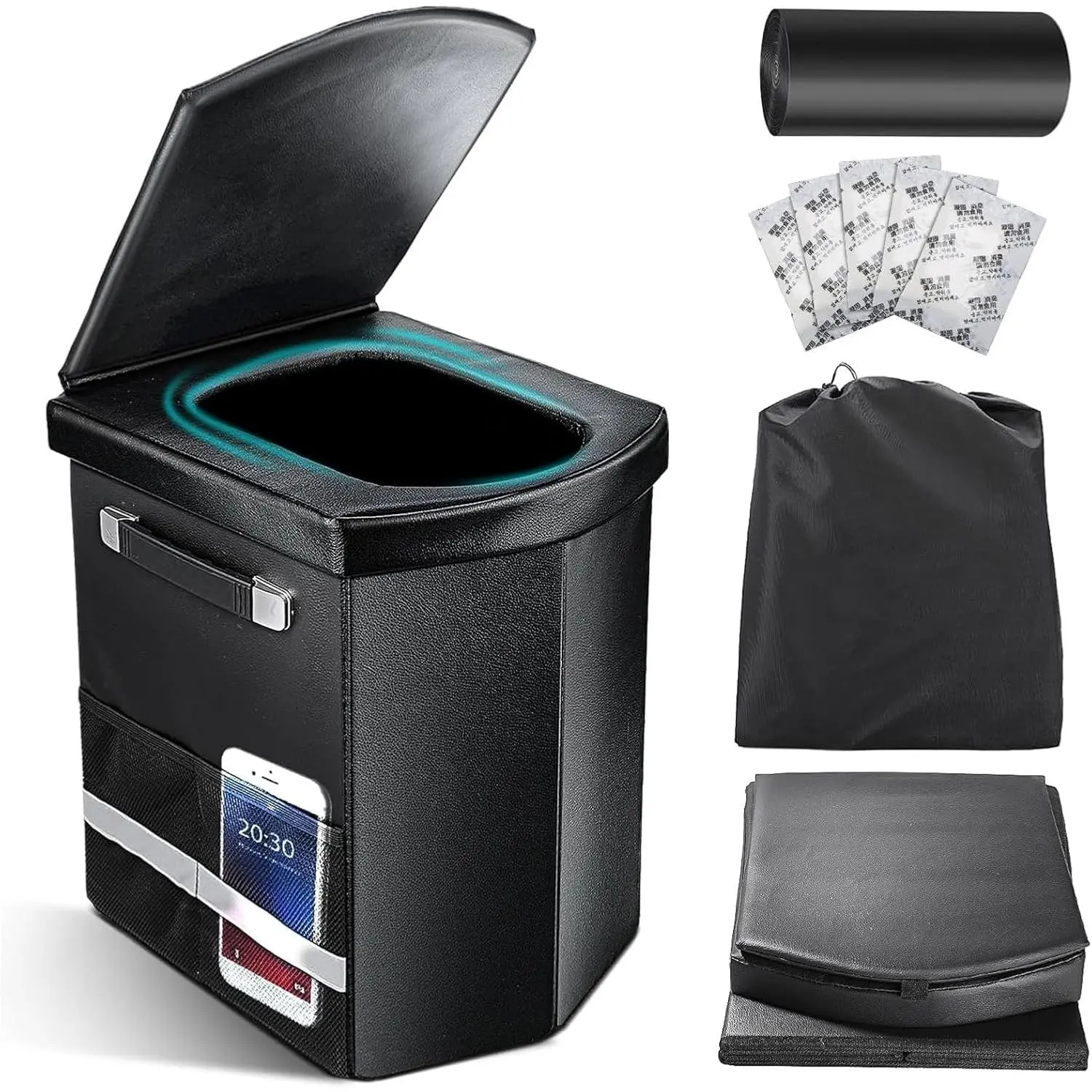 2026 Upgraded XL Portable Toilet for Adults,Tall Camping Toilet with Lid and Convenient Carry Bag, Portable Potty for Camping, Hiking, Car Travel,Truck, RV, Boating, Road Trips, Beach