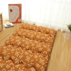 GARVEE Japanese Style Floral Pattern Futon Mattress, Available in Twin and Full Sizes, Ideal for Guest Rooms and Camping. Roll-Up Design for Easy Storage, Perfect for Floor Sleeping or Tatami Mats.