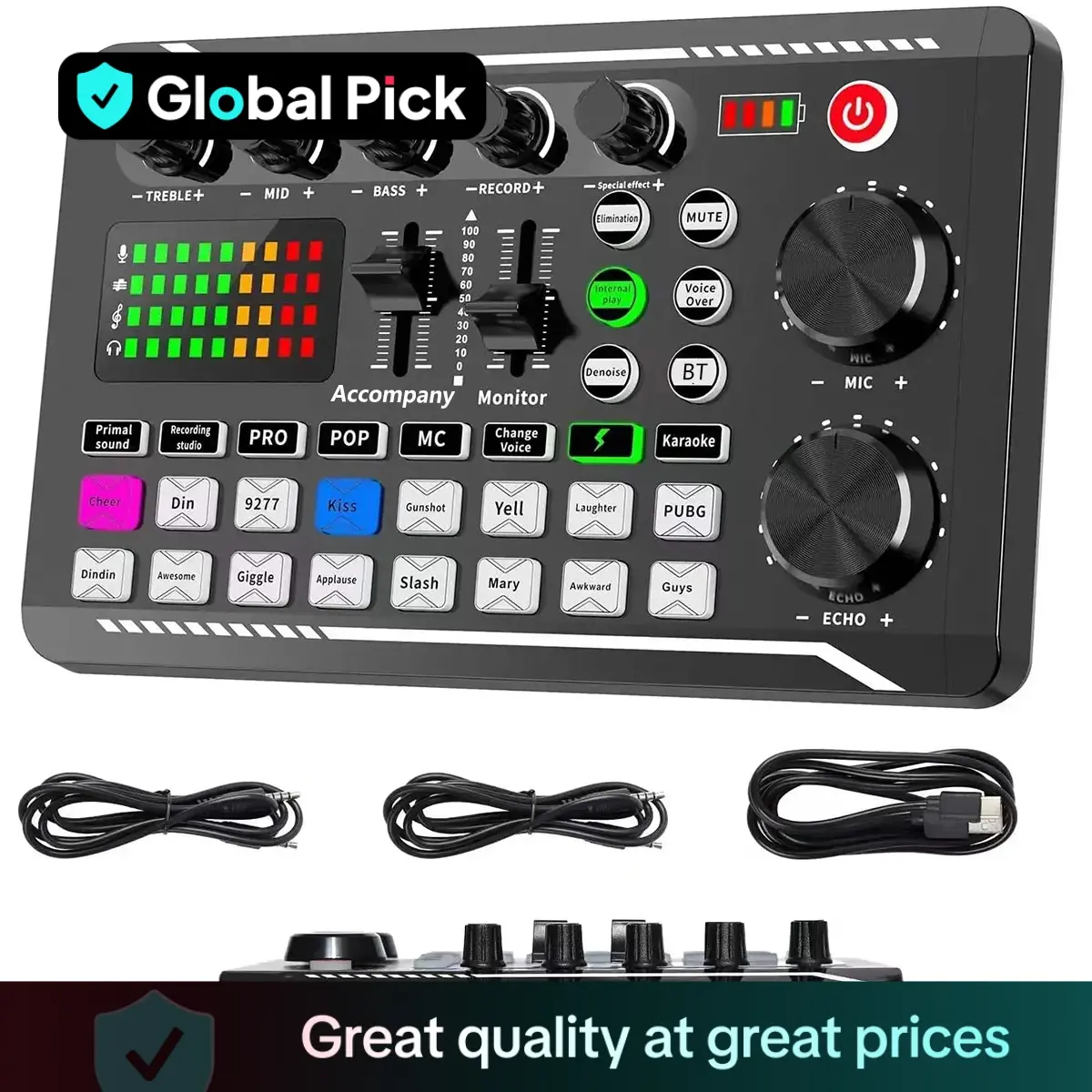 Live Sound Card with DJ Mixer Effects & Voice Changer, Podcast Production Studio Equipment, Sound Card for Streaming Podcasting （Not applicable to XBO