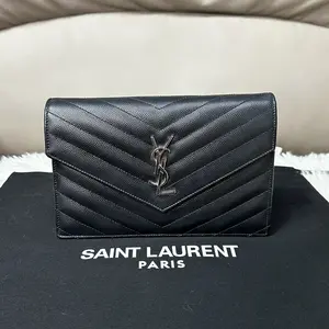 Pre-owned Yves Saint Laurent Saint Laurent Black and Silver Envelope Bag (SZ 52391)