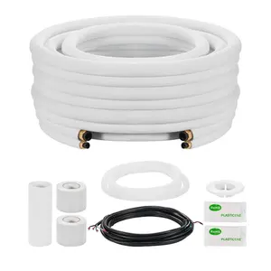 VEVOR 16FT Mini Split Line Set, 1/4 1/2 O. D Copper Pipes Tubing and Triple-Layer Insulation, for Air Conditioning or Heating Pump Equipment HVAC with Rich Accessories (18ft Connection Cable)VEVOR Super Brand Day