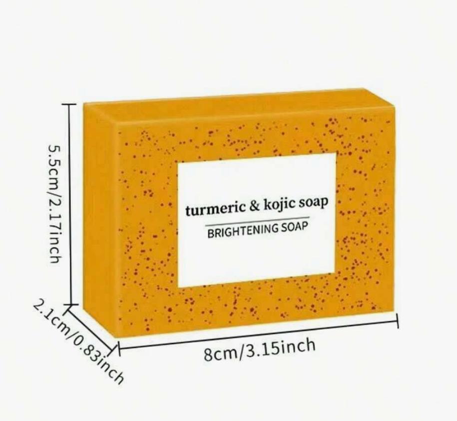 1/2/3/4PC Lemon Turmeric Kojic Soap, Turmeric Soap Bar, Natural Gentle Cleanser Face And Body, Natural Turmeric Handmade Soap Men, Women