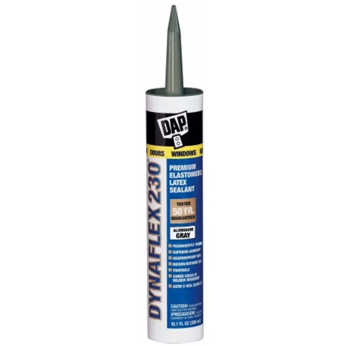Dap Gray Dynaflex 230 Silicone-Latex Paintable Sealant (18286) - Flexible, Fedspec Compliant Permanent Bond Adhesive for Home Improvement, Building Supplies, Flexibility, Adhesive Sealant