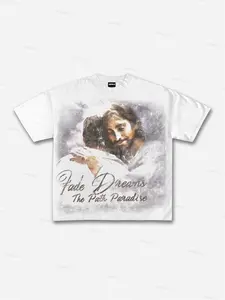 Vintage Jesus The Path To Paradise Graphic Cotton T-shirt
