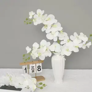18pcs Set 27inch White Orchids, Elegant Artificial Flowers, Suitable for Tall Vases