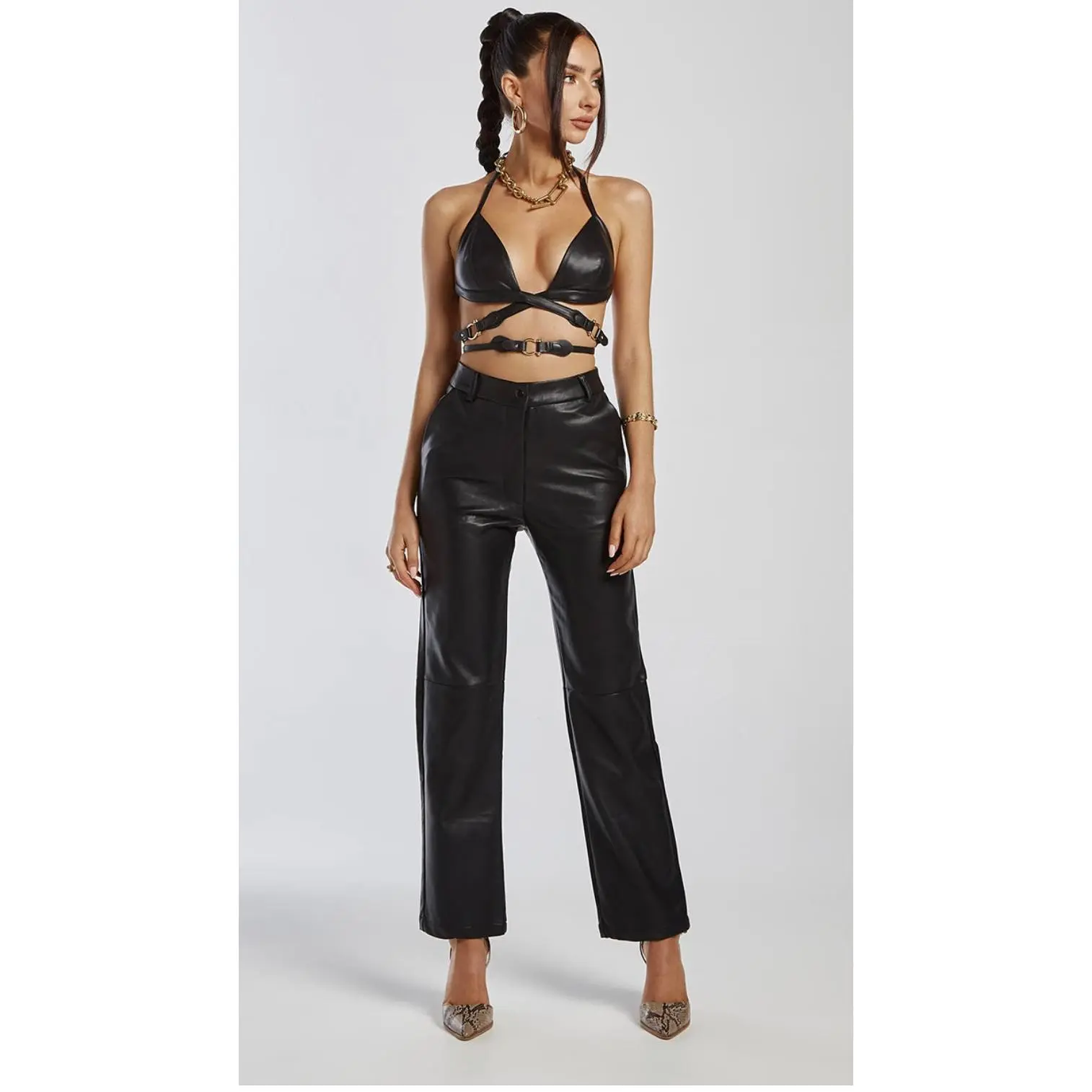 Leather bralette