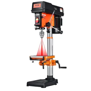 VEVOR 12 in Benchtop Drill Press, 5 Amp 120V, Variable Speed Cast Iron Bench Drill Press, 12 in Swing Distance 0-45 °   Tiltling Worktable with Laser Work Light, Tabletop Drilling Machine for Wood Metal